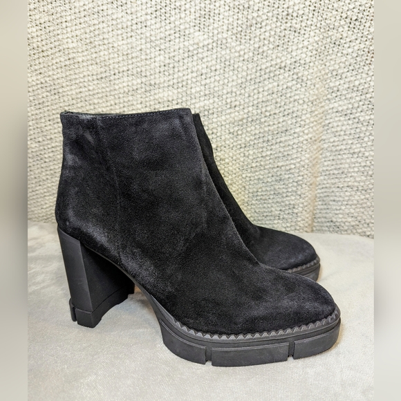 Aquatalia Women Lana Black Platform Suede Heel Boots size 11 - Picture 5 of 11